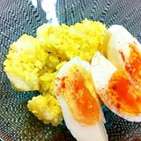 カレーマッシュポテトと塩麹卵のサラダ